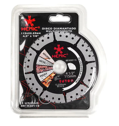 DISCO DIAMANTADO MULTIPROPOSITO 4 1/2" (115 MM) HEMIC