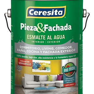 Esmalte al Agua Semibrillo Ceresita Blanco Galón