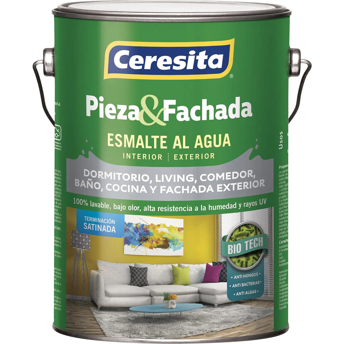 Esmalte al Agua Satinado Ceresita Blanco Galón 1