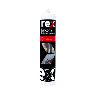 REX SILICONA ALTA TEMPERATURA ROJO, CARTUCHO 300 ML