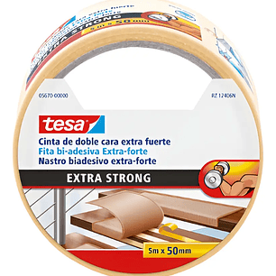 CINTA DOBLE CONTACTO MULTIUSO EXTRA FUERTE 5MTS X 50MM