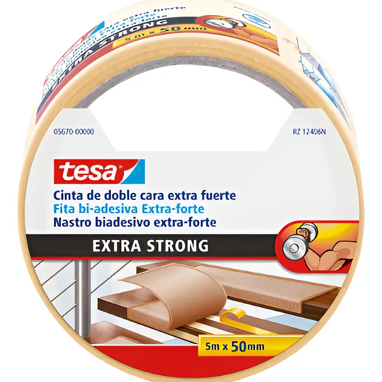 CINTA DOBLE CONTACTO MULTIUSO EXTRA FUERTE 5MTS X 50MM 1