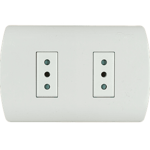 ENCHUFE DOBLE EMBUTIDO 10 AMPERES BLANCO ARIS MEC