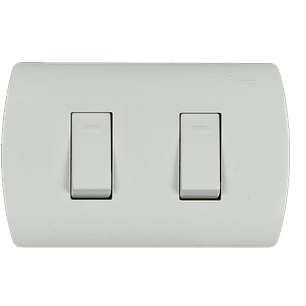INTERRUPTOR DOBLE EMBUTIDO 9/15-10 AMPERES BLANCO ARIS