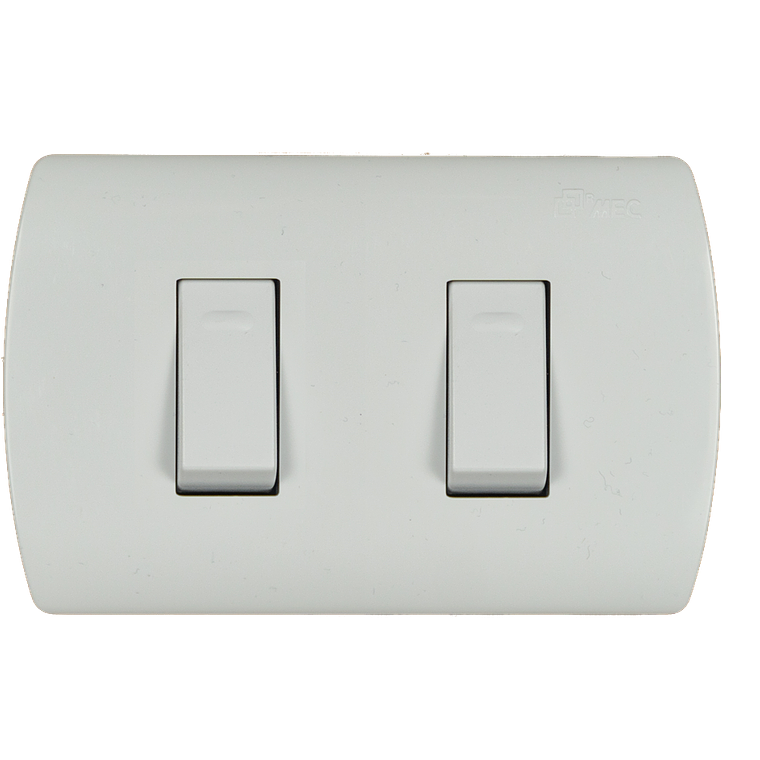 INTERRUPTOR DOBLE EMBUTIDO 9/15-10 AMPERES BLANCO ARIS 1