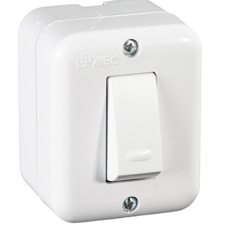 INTERRUPTOR SIMPLE SOBRE PUESTO 9/12 10 AMPERES BLANCO ARIS MEC 1