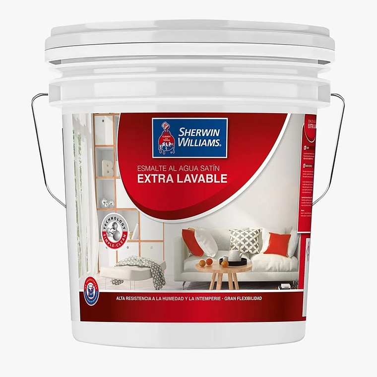 ESMALTE AL AGUA SATIN EXTRALAVABLE BLANCO/BASE X TINETA 1
