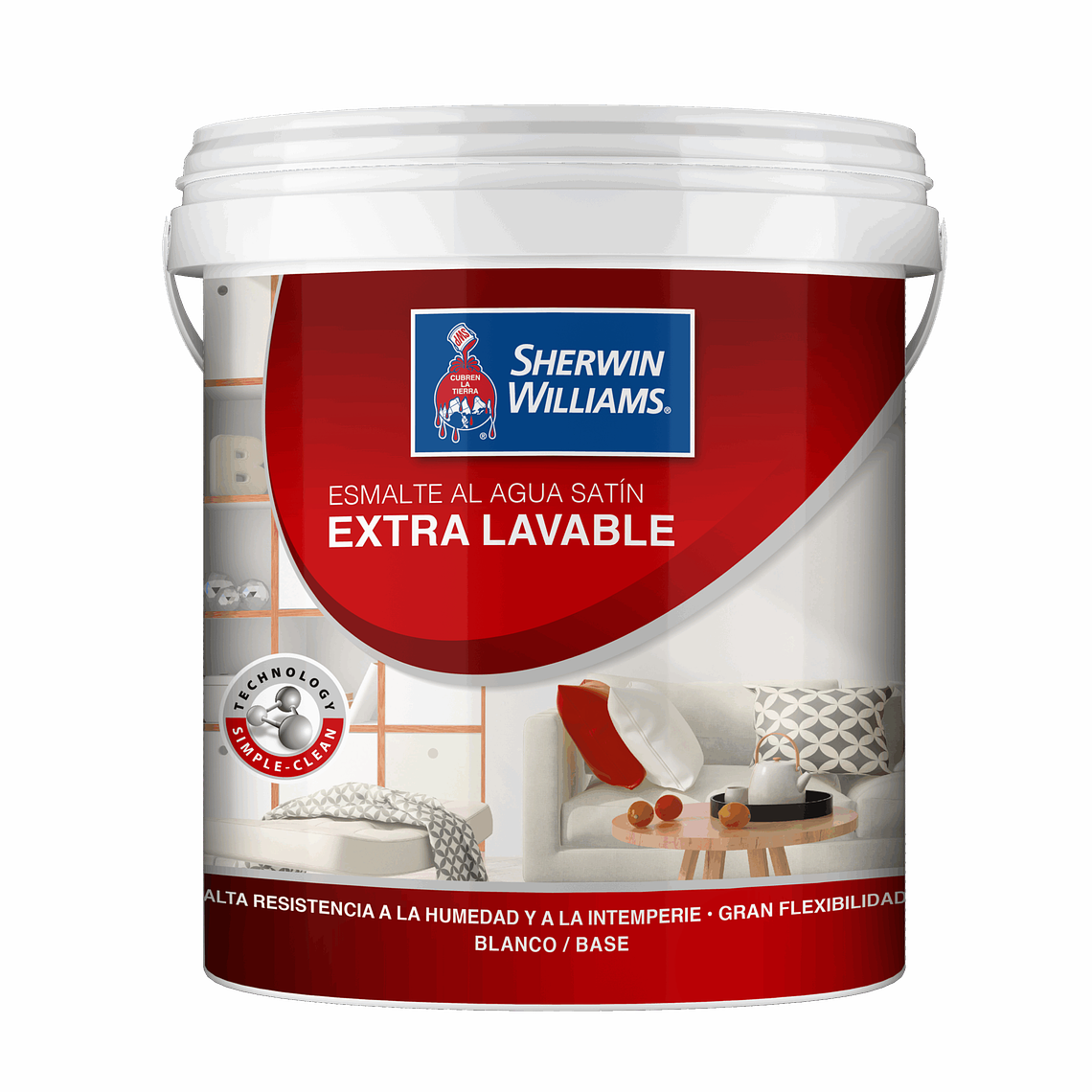 ESMALTE AL AGUA SATIN EXTRALAVABLE BLANCO/BASE X GALÓN 1