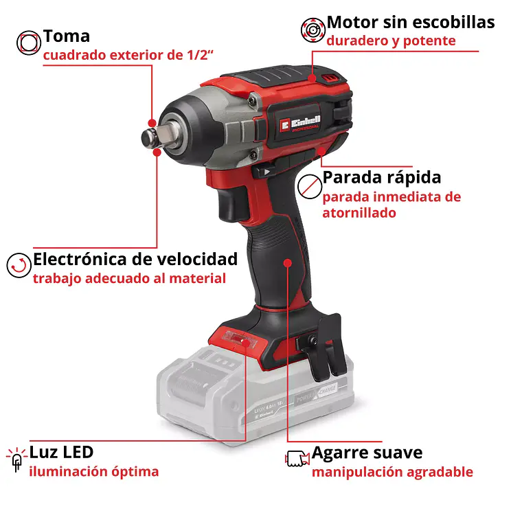 PROFESSIONAL Llave de impacto inalámbrica IMPAXXO 18/230 4