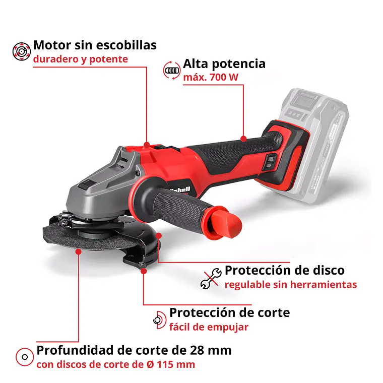 PROFESSIONAL Esmeril angular inalámbrico AXXIO 18/115 4