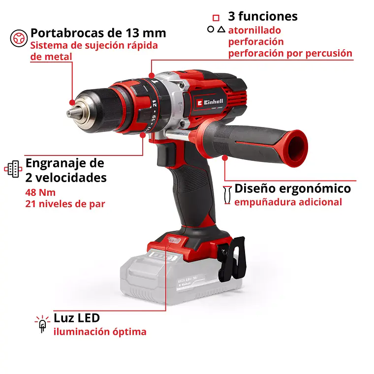 Taladro de impacto inalámbrico TE-CD 18/48 Li-i-Solo 3