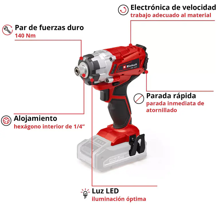 Atornillador de impacto inalámbrico TE-CI 18/1 Li-Solo 4