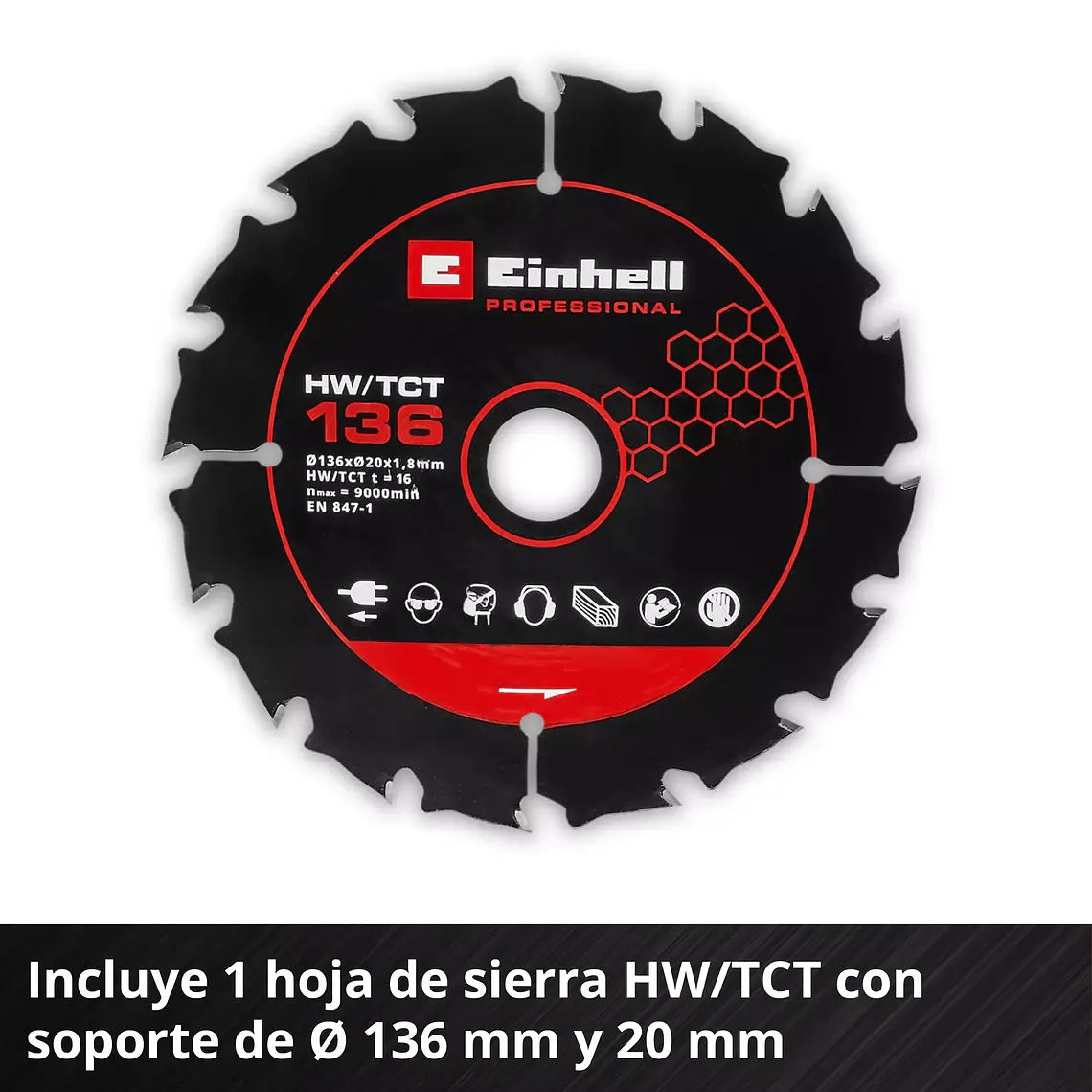 PROFESSIONAL Sierra circular inalámbrica TP-CS 18/136-C Li BL - Solo 8
