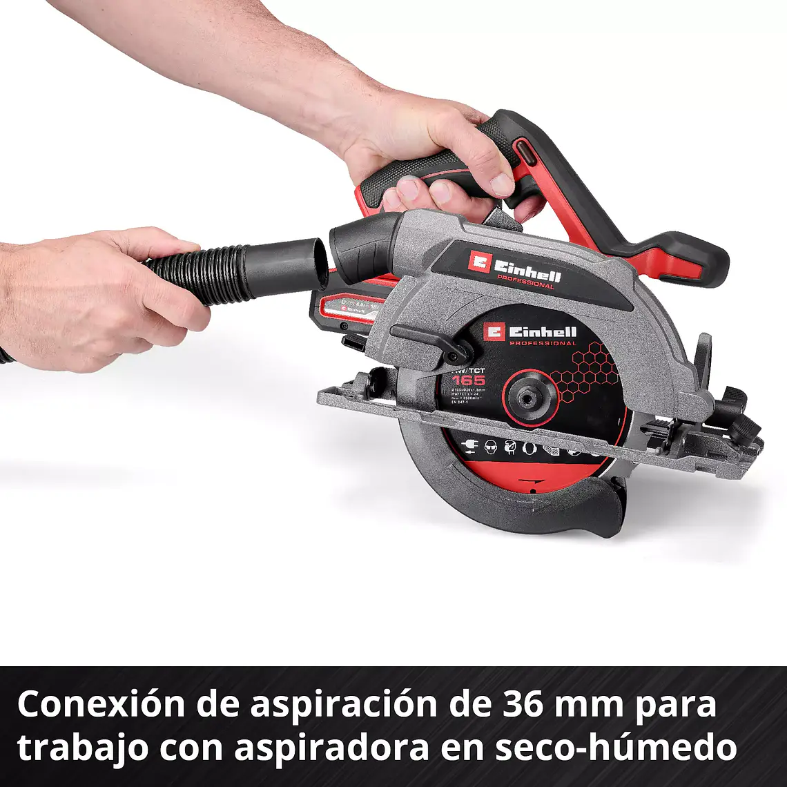 PROFESSIONAL Sierra circular inalámbrica TP-CS 18/165 Li BL - Solo 5