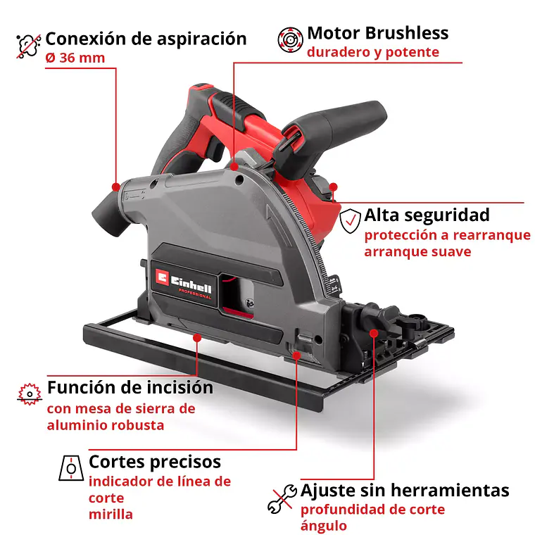 PROFESSIONAL Sierra de inmersión inalámbrico TP-PS 18/165 Li BL - Solo 4