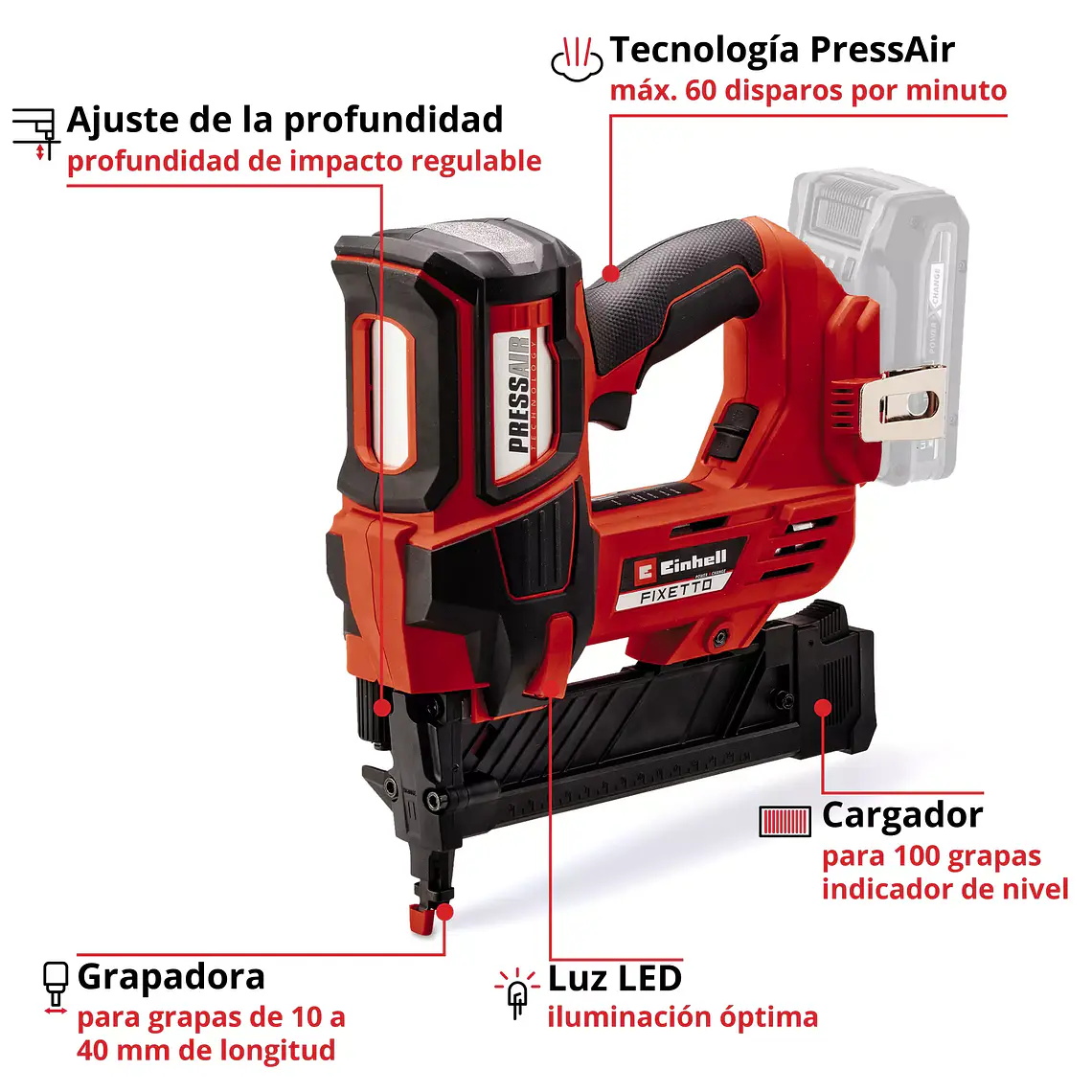 PROFESSIONAL Grapadora inalámbrica FIXETTO 18/40 S 4