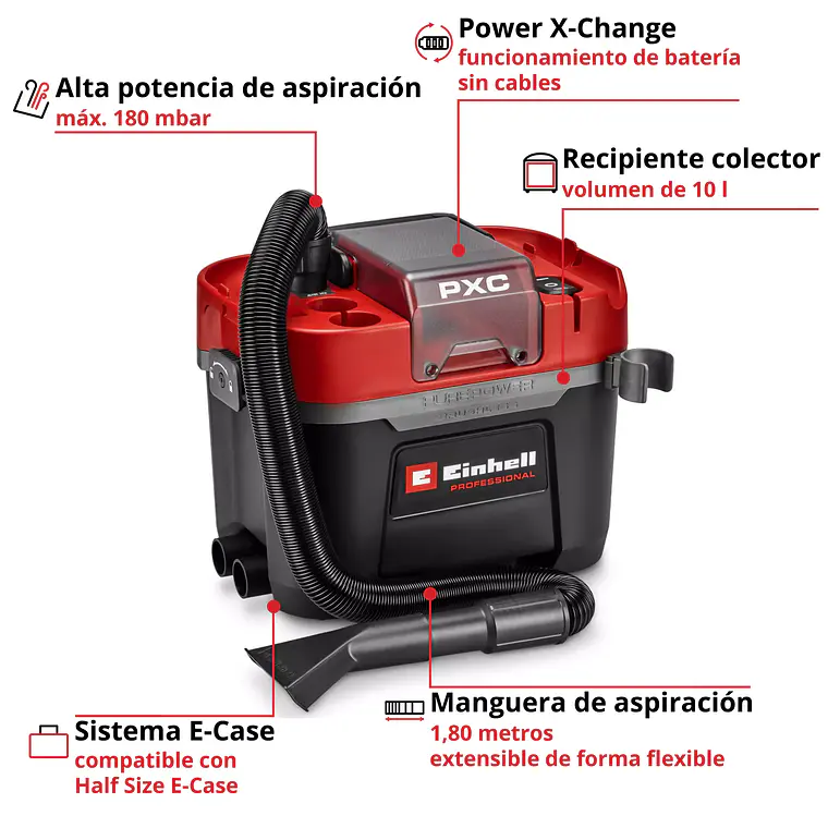 PROFESSIONAL Aspiradora en seco / humedo Inalámbrica TP-VC 18/10 Li BL L-Solo 4