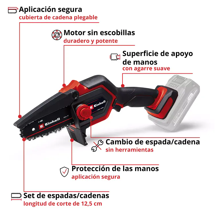 Motosierra inalámbrica GE-PS 18/15 Li BL-Solo 3
