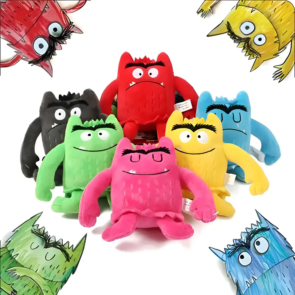Set de 6 peluches - Monstruos de colores (emociones) 1