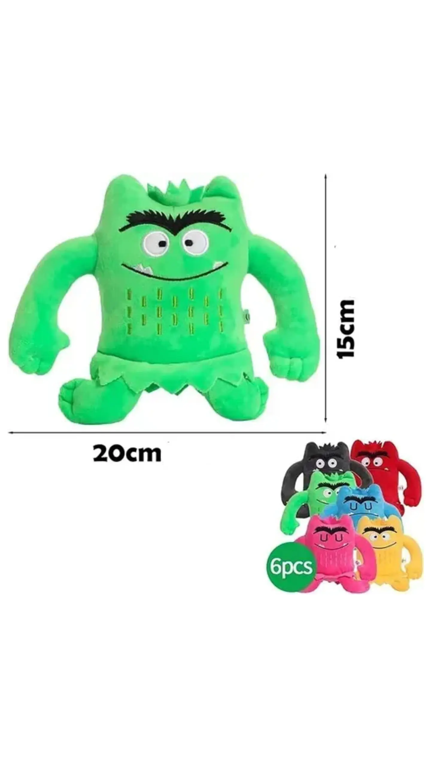 Set de 6 peluches - Monstruos de colores (emociones) 2