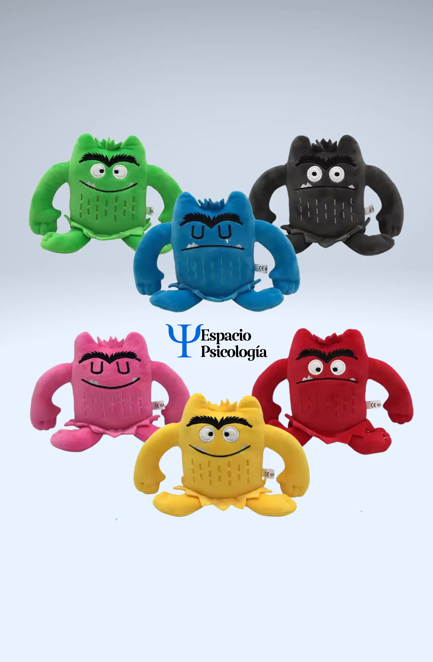 Set de 6 peluches - Monstruos de colores (emociones) 3