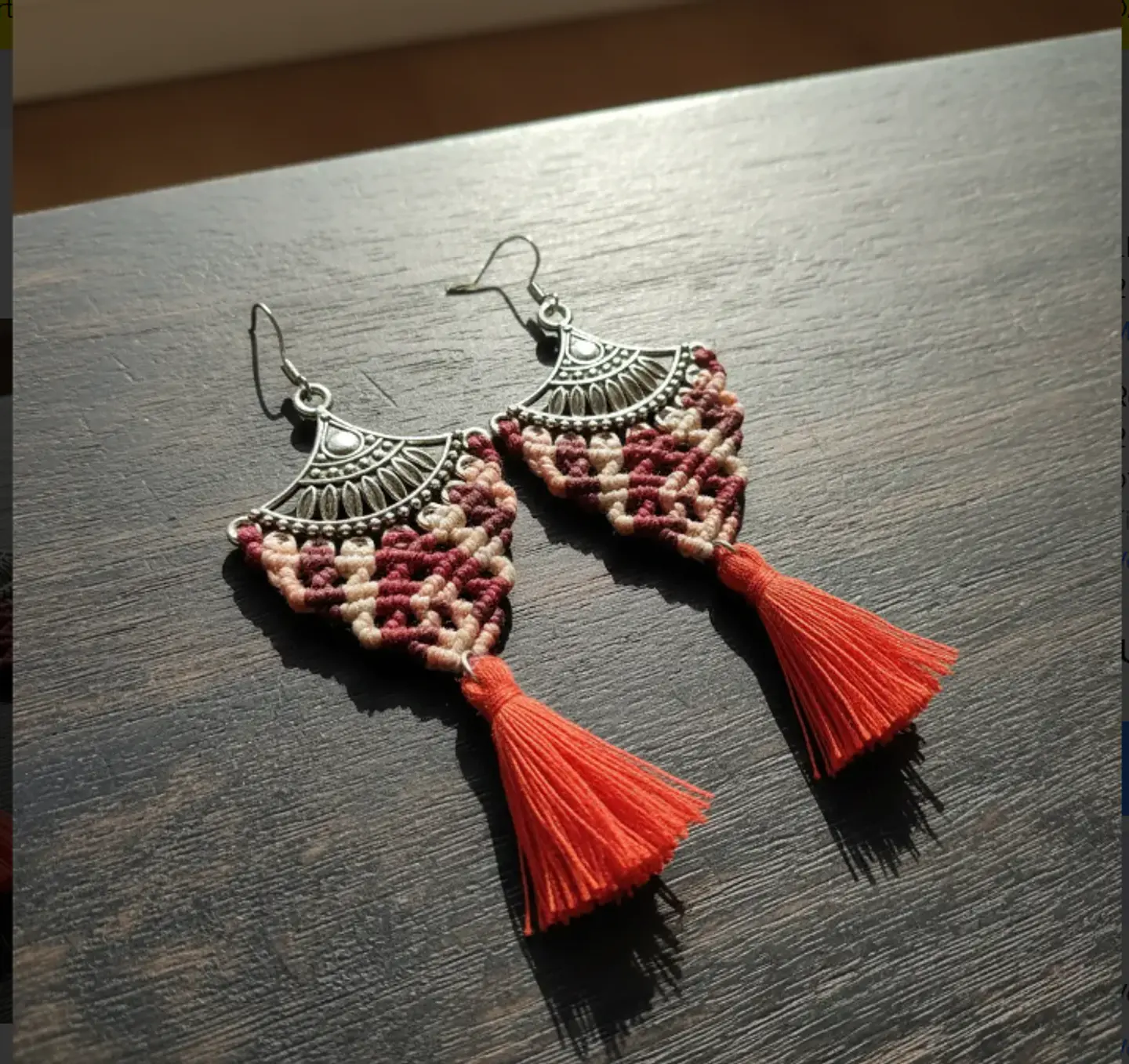 Aros  macramé Red 3