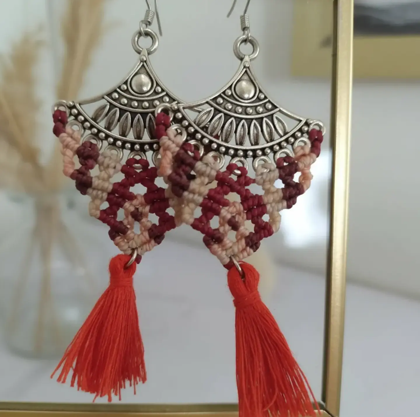 Aros  macramé Red 4