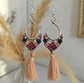 Aros Macramé Coral morados - Miniatura 1