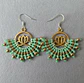 Aros Macramé Lotus Verde agua - Miniatura 1