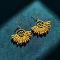 Aros Macramé Lotus amarillo y dorado - Miniatura 4