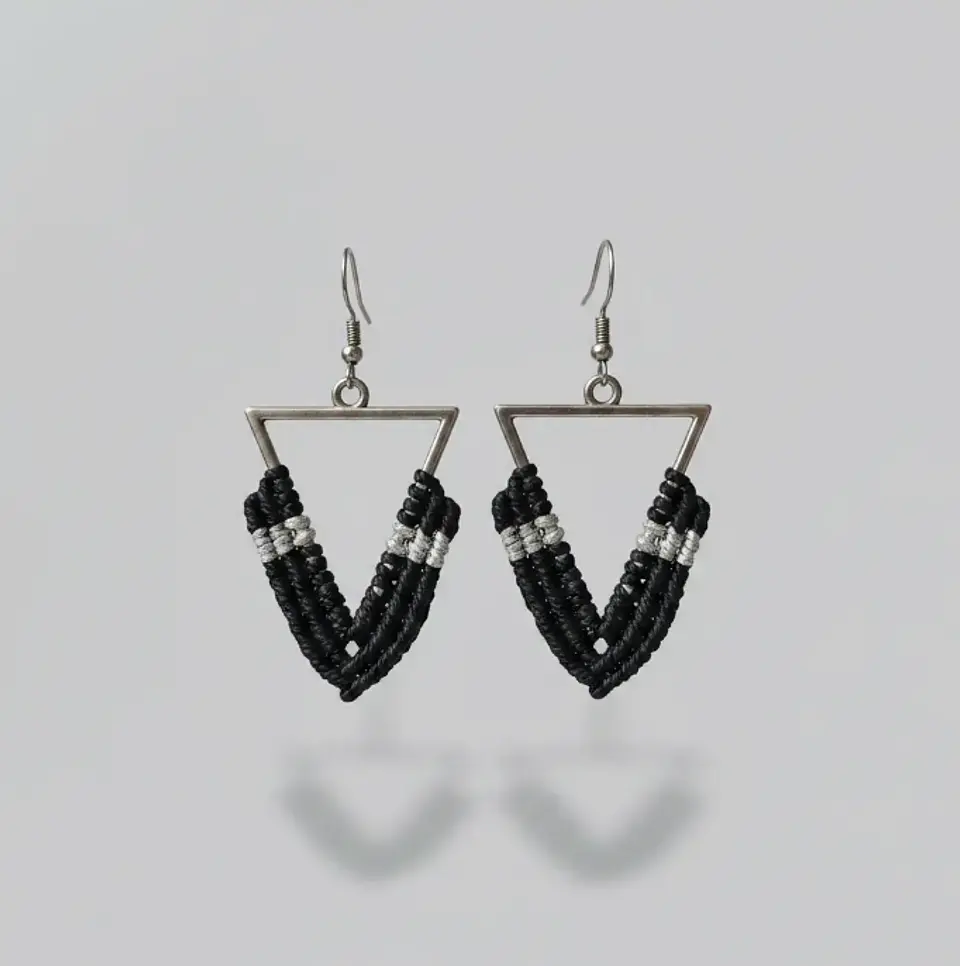 Aros Macramé Lola negro  4