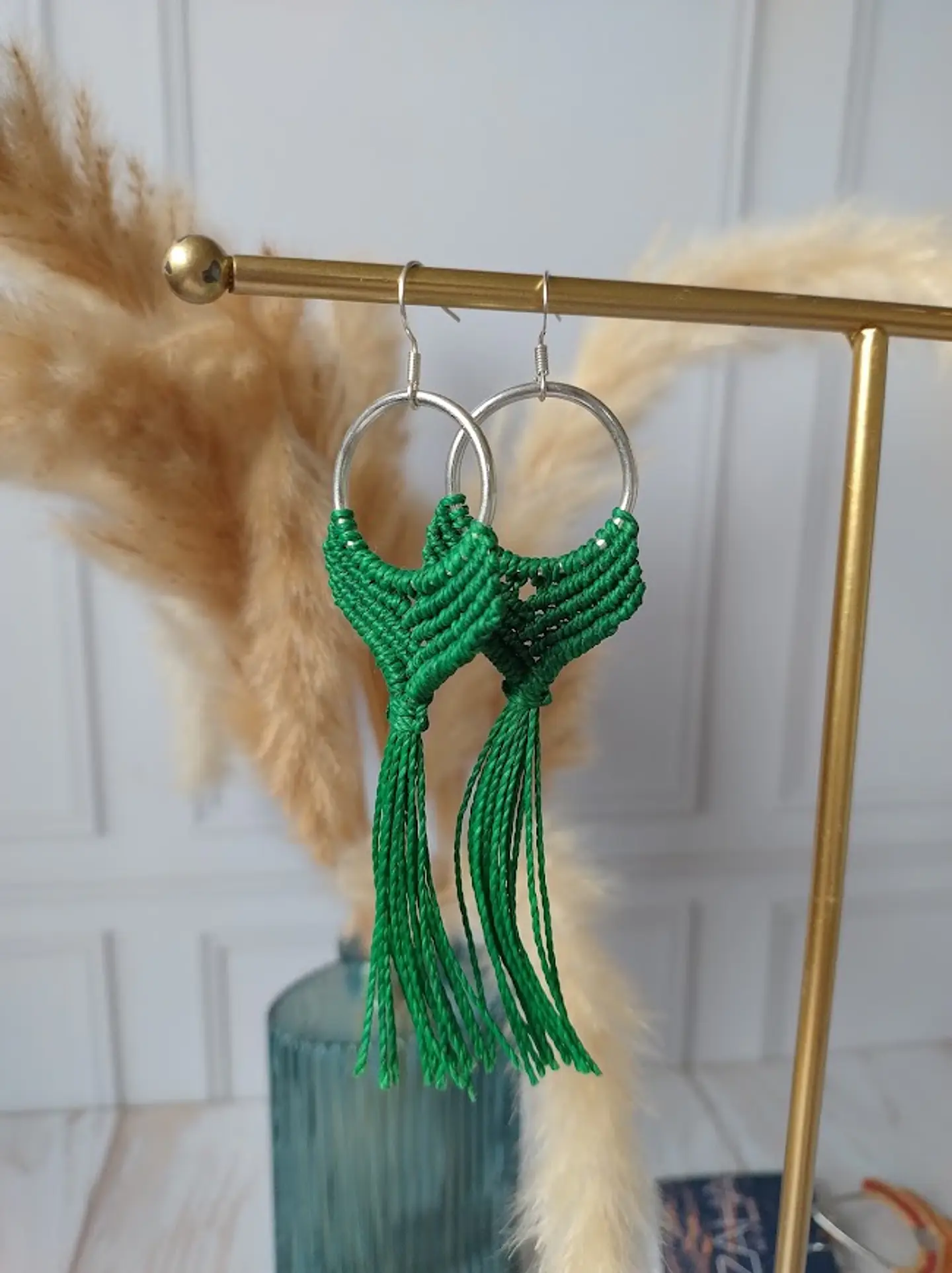 Aros Macramé Alma verde 1