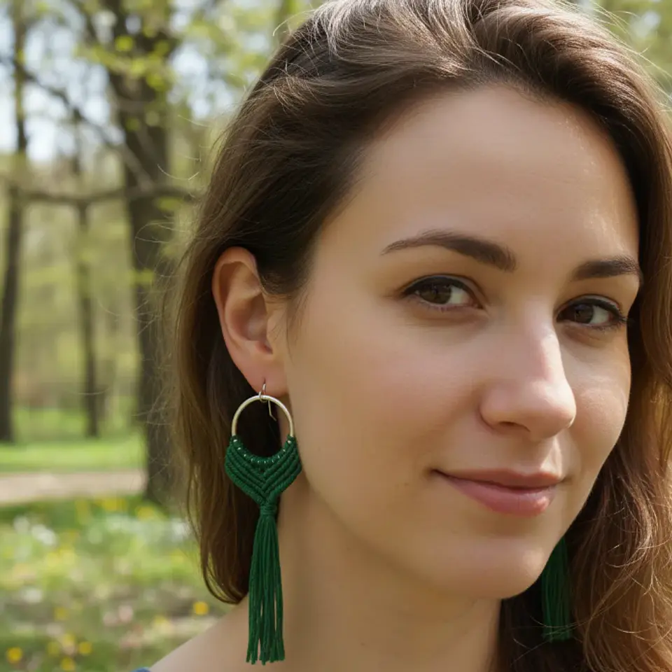 Aros Macramé Alma verde 2