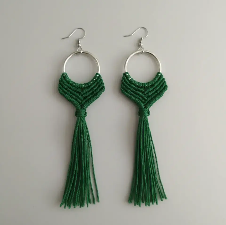 Aros Macramé Alma verde 4