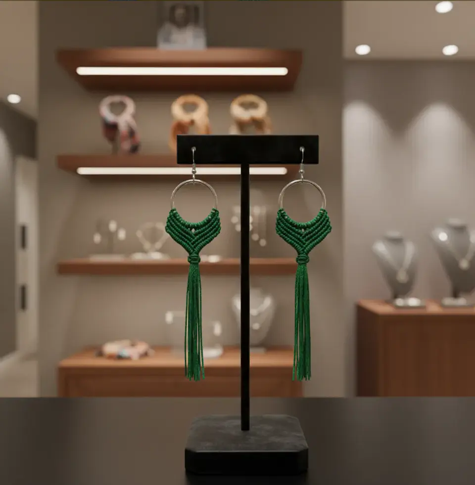 Aros Macramé Alma verde 5