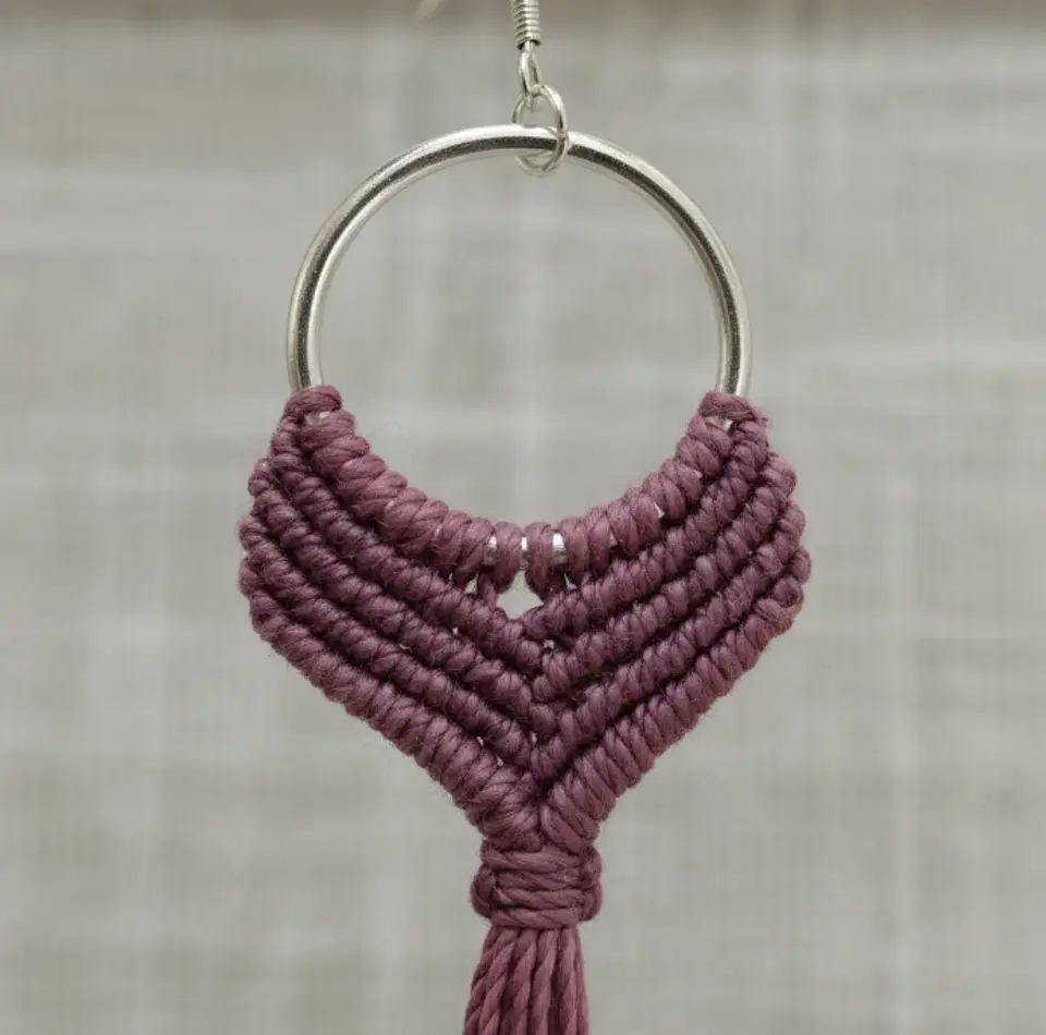 Aros Macramé Alma morado 1
