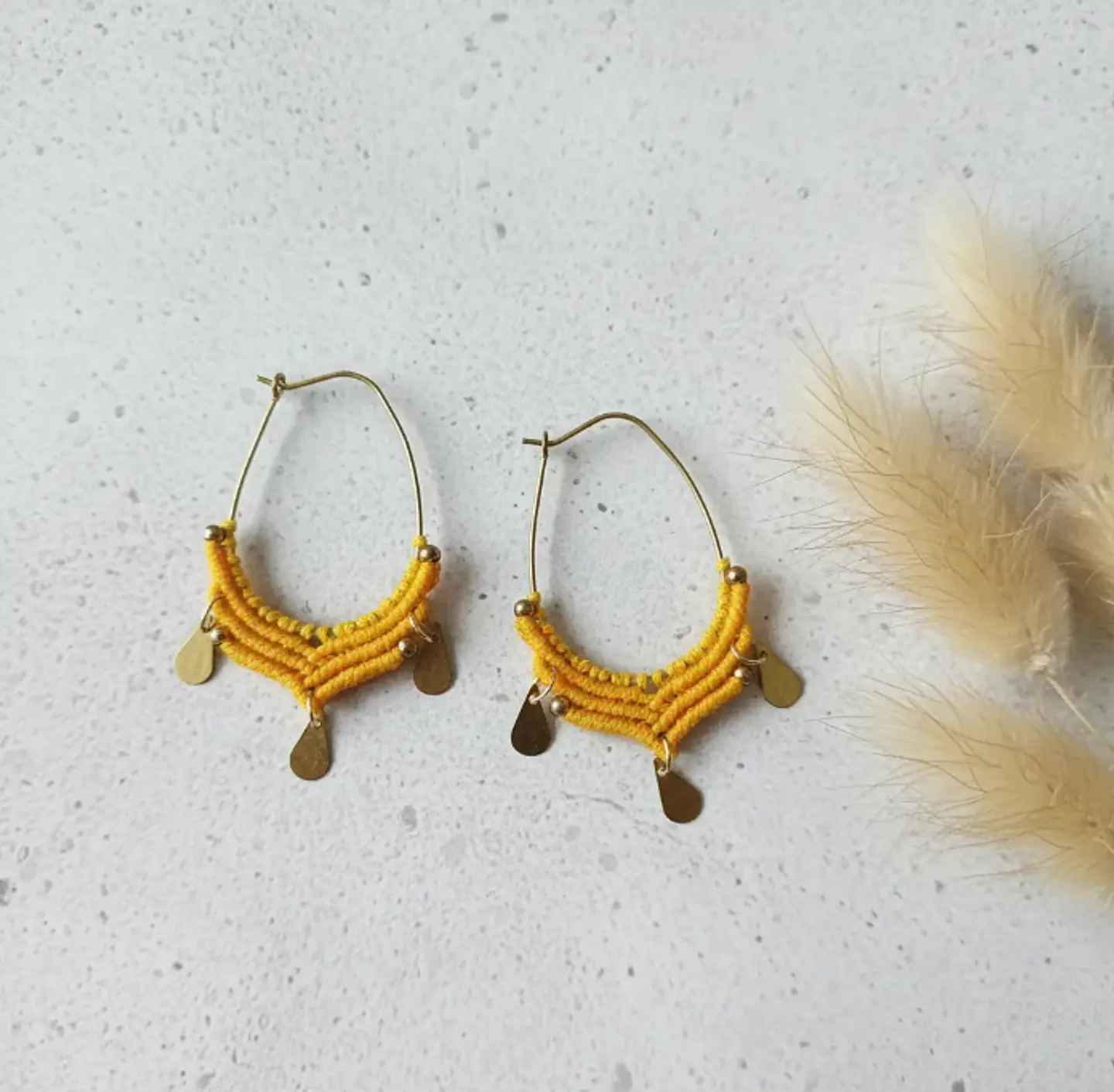 Argollas Macramé Lima Amarallas 1