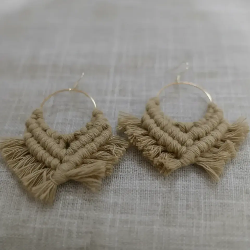 Aros Macramé Cotton beige 1