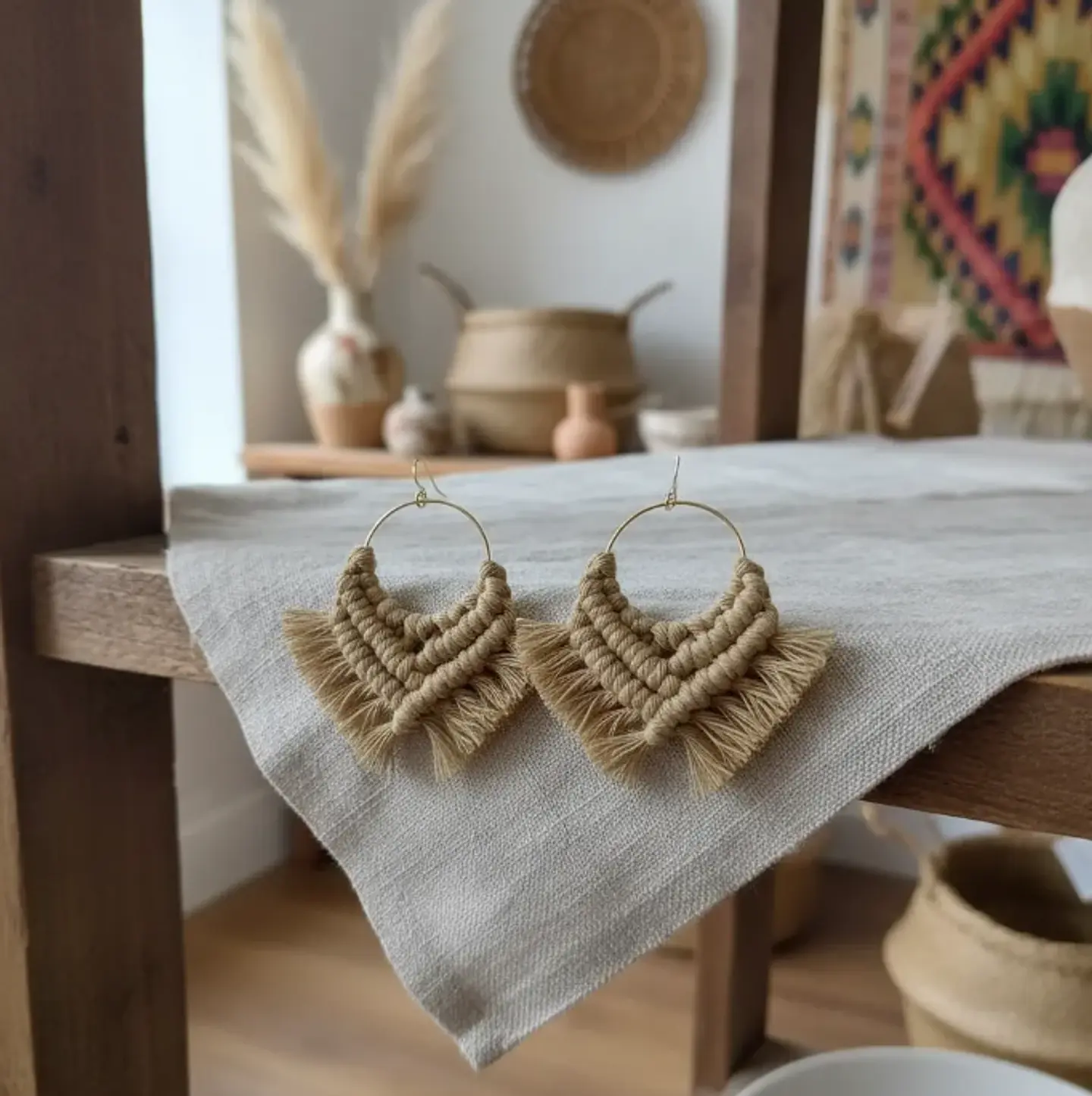 Aros Macramé Cotton beige 4