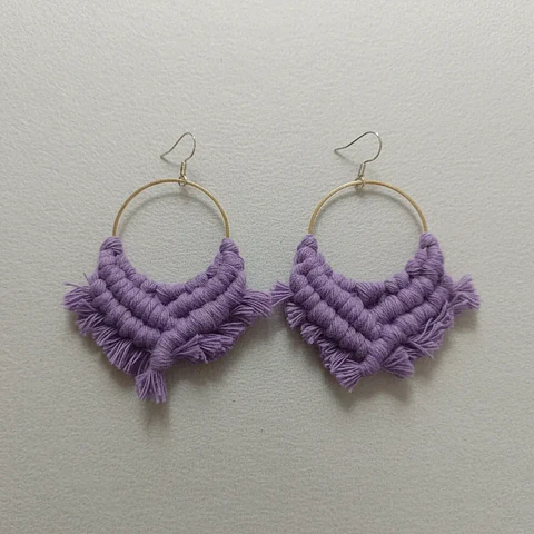 Aros Macramé Cotton Lila
