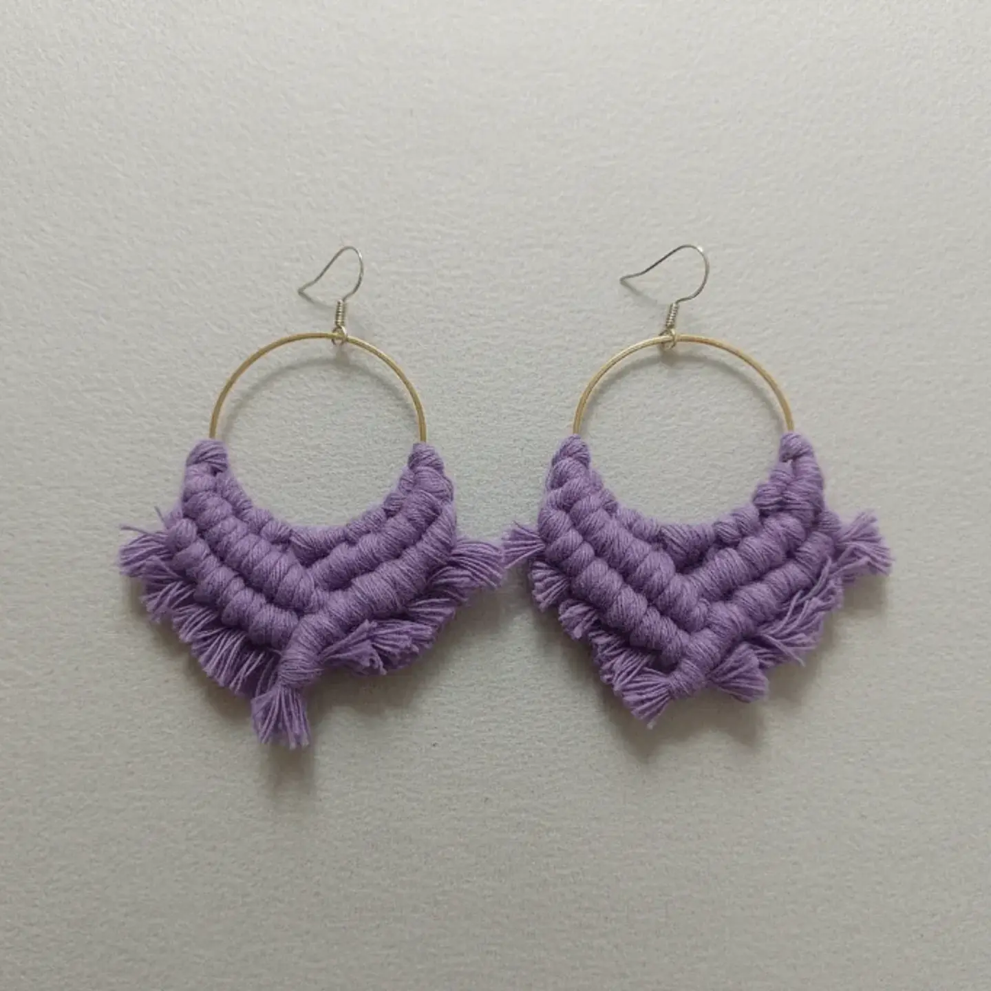 Aros Macramé Cotton Lila 1