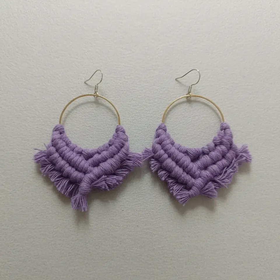 Aros Macramé Cotton Lila 1