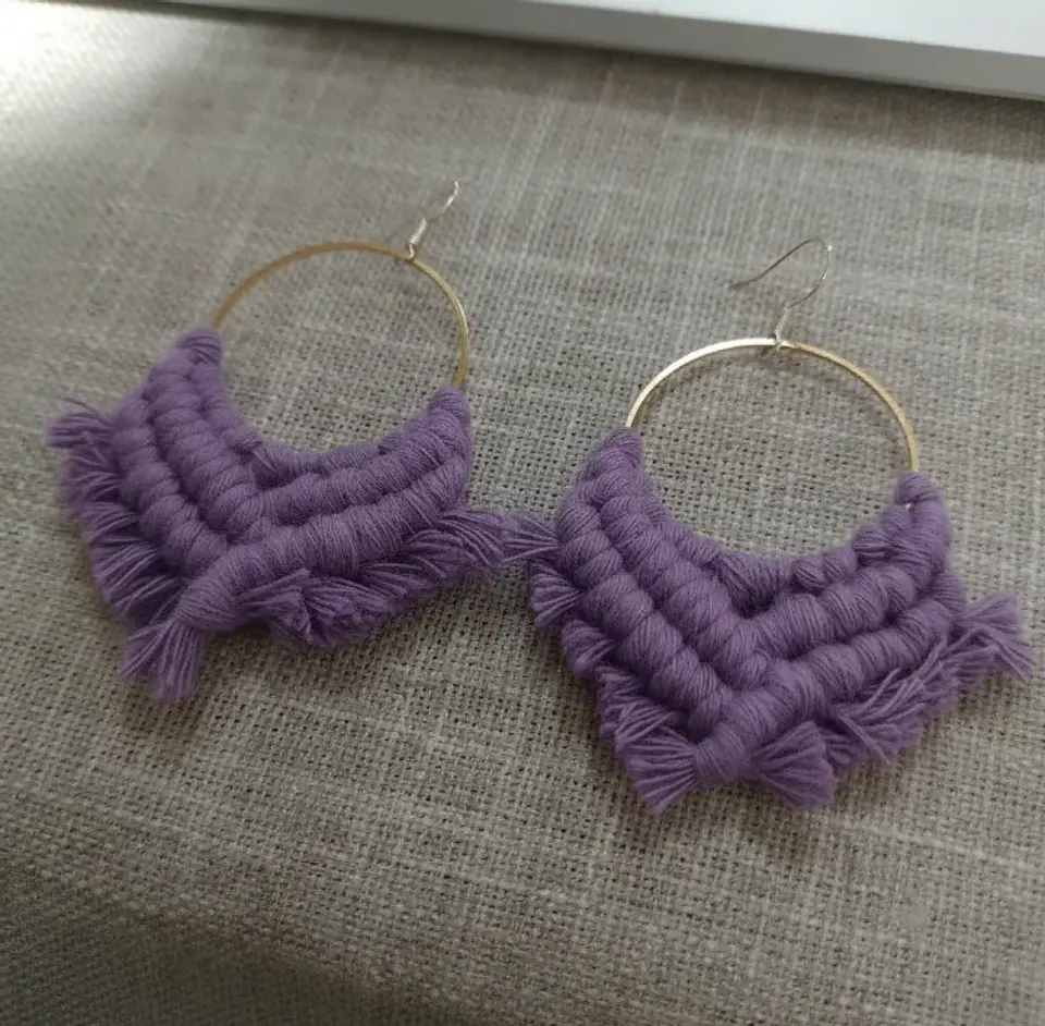 Aros Macramé Cotton Lila 4