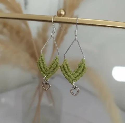 Aros Macramé Arum verdes