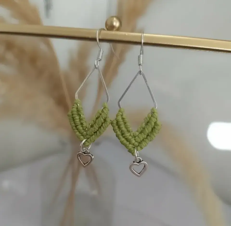 Aros Macramé Arum verdes 1
