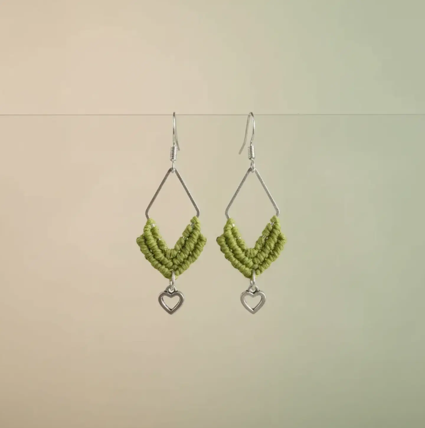 Aros Macramé Arum verdes 3