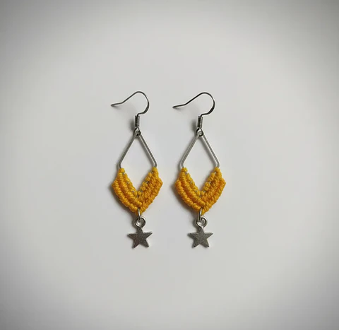 Aros Macramé Arum Amarillos