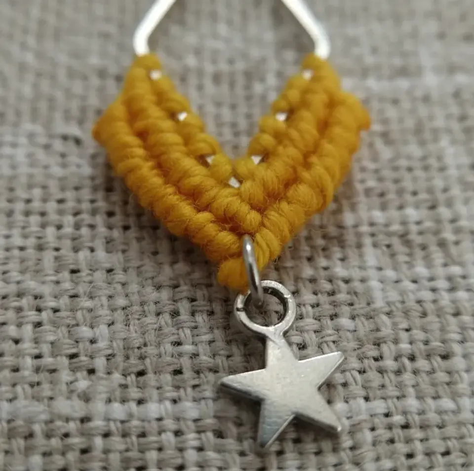 Aros Macramé Arum Amarillos 3