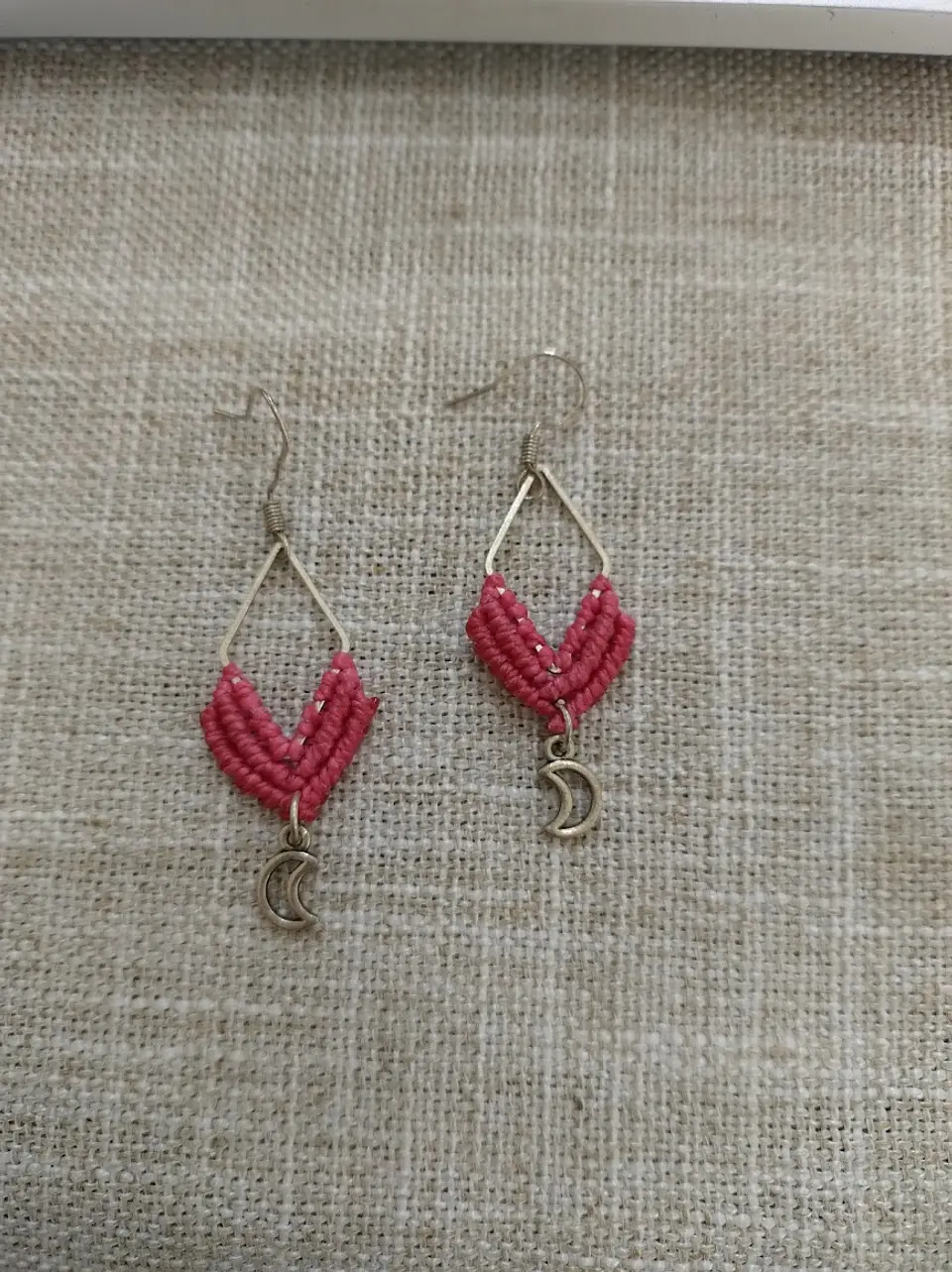 Aros Macramé Arum fucsias 5