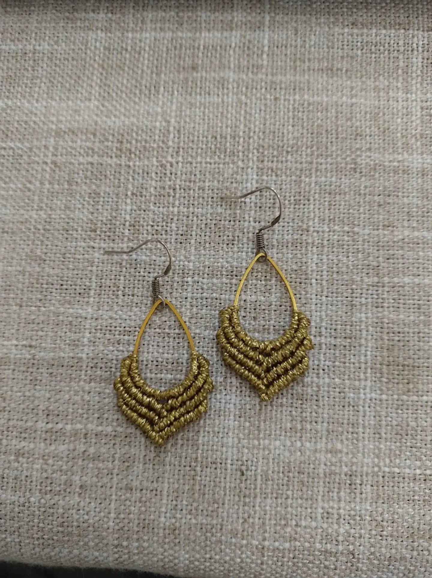 Aros Macramé Drop dorados 5